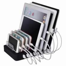 8 Port Desktop USB Ladegerät Multifunktions 19.2A Ladestation Dock mit Standplatz für Handy Tablet PC